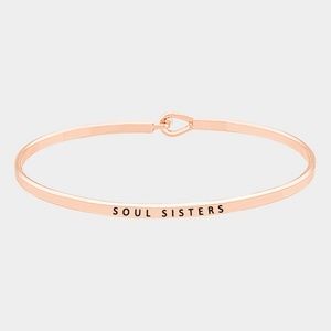 SOUL SISTERS Engraved Mantra Bracelet Rose Gold